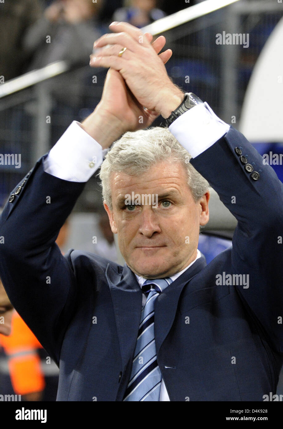Manchester City?s head coach Mark Hughes poses ahead of the first leg