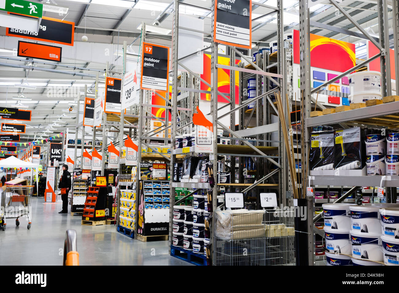 Interior, B&Q diy hardware store, Trostre retail park, Llanelli, Wales UK Stock Photo