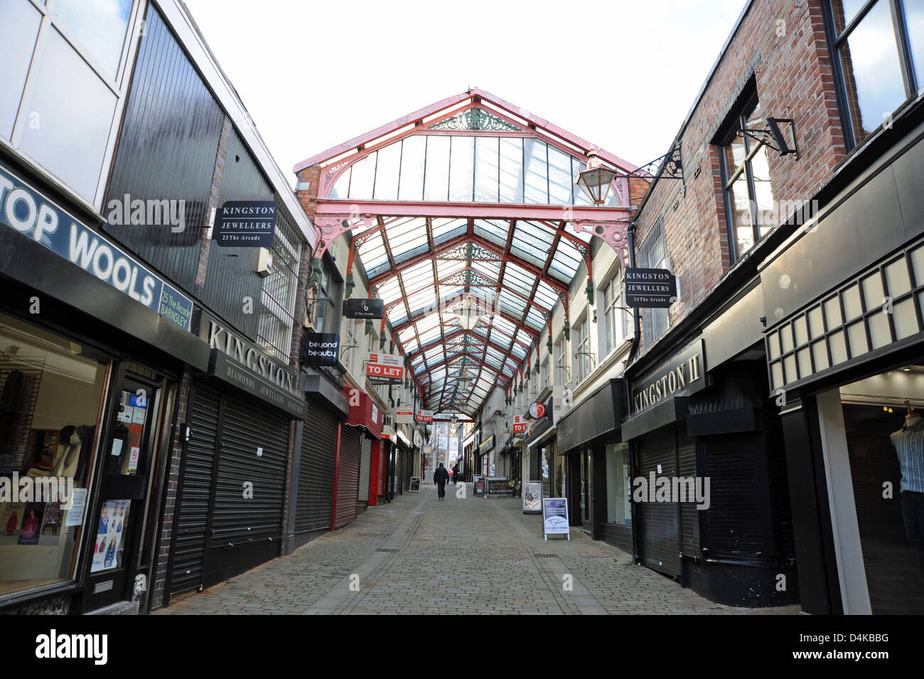 Arcade Shopping precinct in Barnsley town centre Yorkshire UK Stock Photo