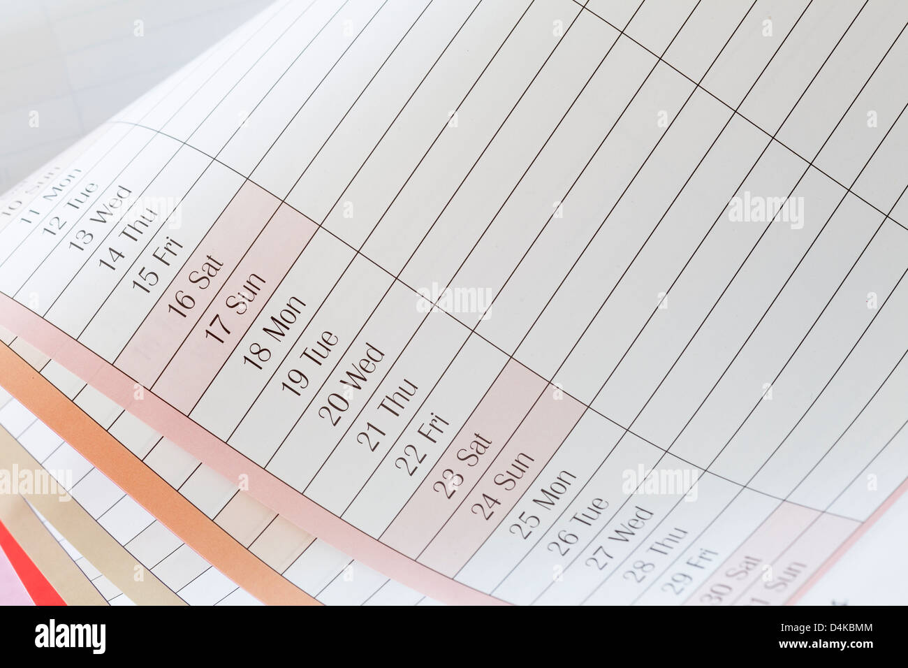 Diary and Calendar Stock Photo - Alamy