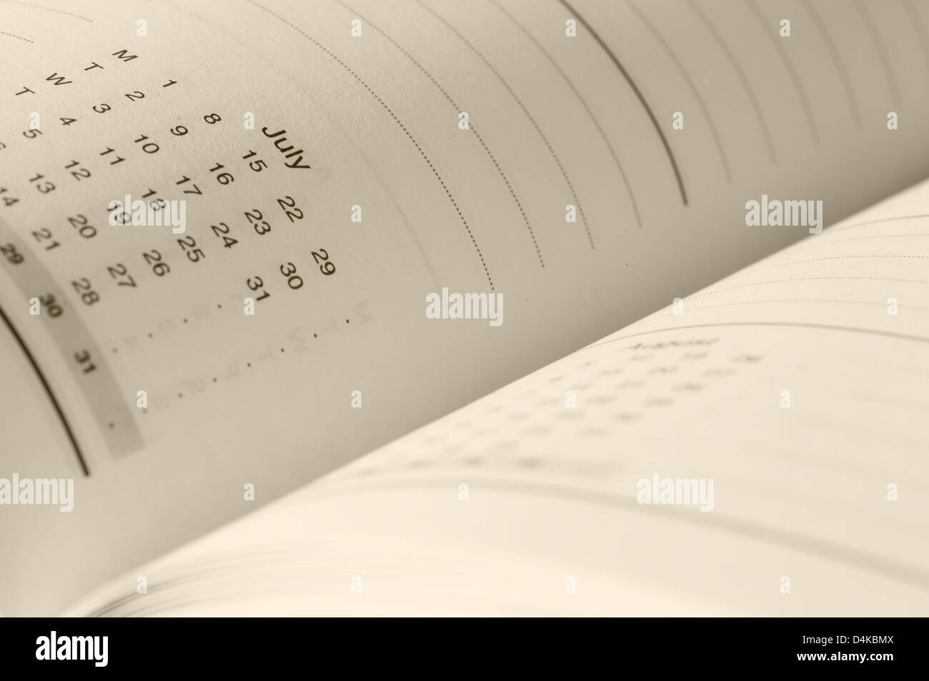 Diary and Calendar Stock Photo - Alamy