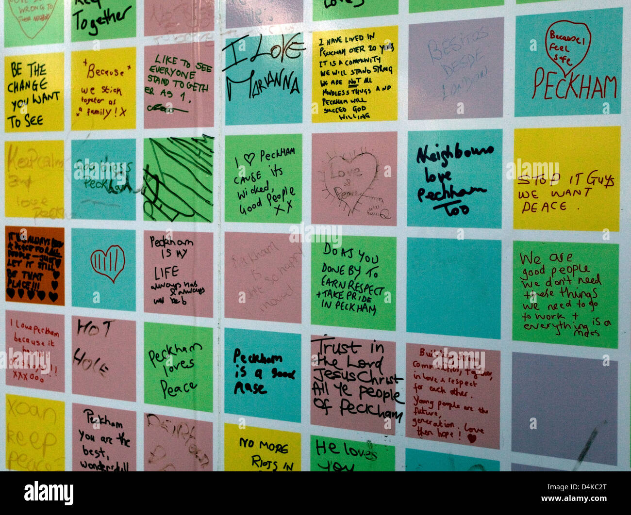 Peckham Peace Wall In South London created after the 2011 riots Stock