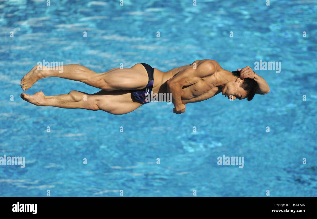 China?s Kai Qin dives off the 1m board at the 13th FINA World ...