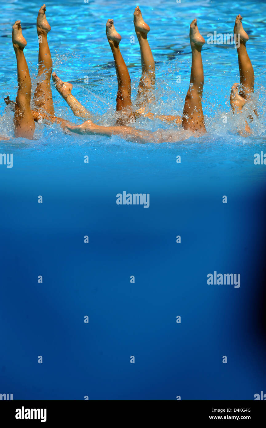 The US synchro team at the FINA World Championships in Rome, Italy, 19 ...