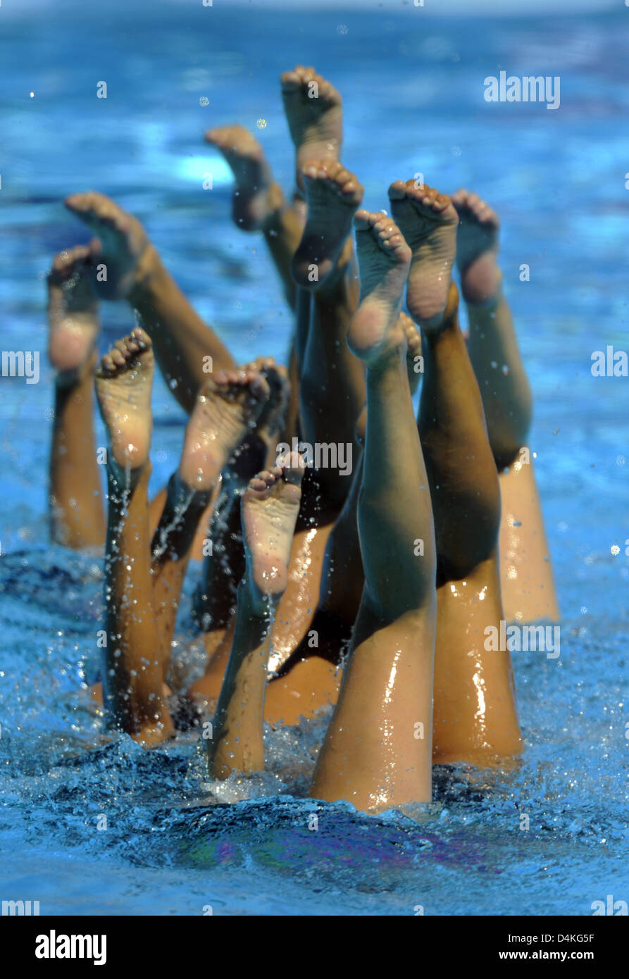 The US synchro team at the FINA World Championships in Rome, Italy, 19 ...