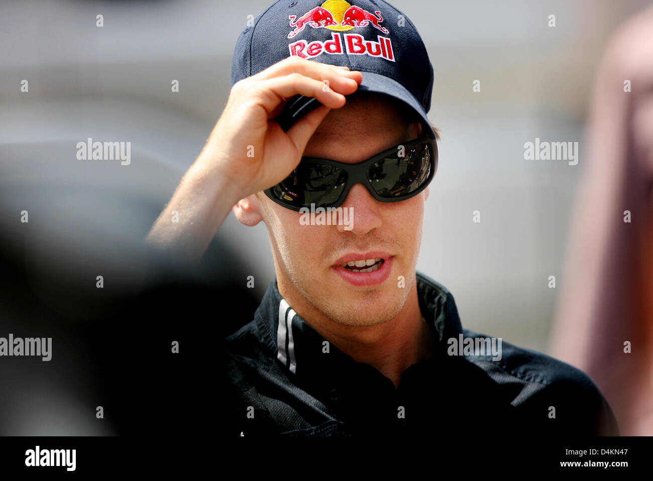 German Formula One driver Sebastian Vettel of Red Bull Racing is pictured during the drivers parade prior to the start of the Formula One Grand Prix of Spain at Circuit de Catalunya in Montmelo near Barcelona, Spain, 10 May 2009. Photo: Jan Woitas Stock Photo