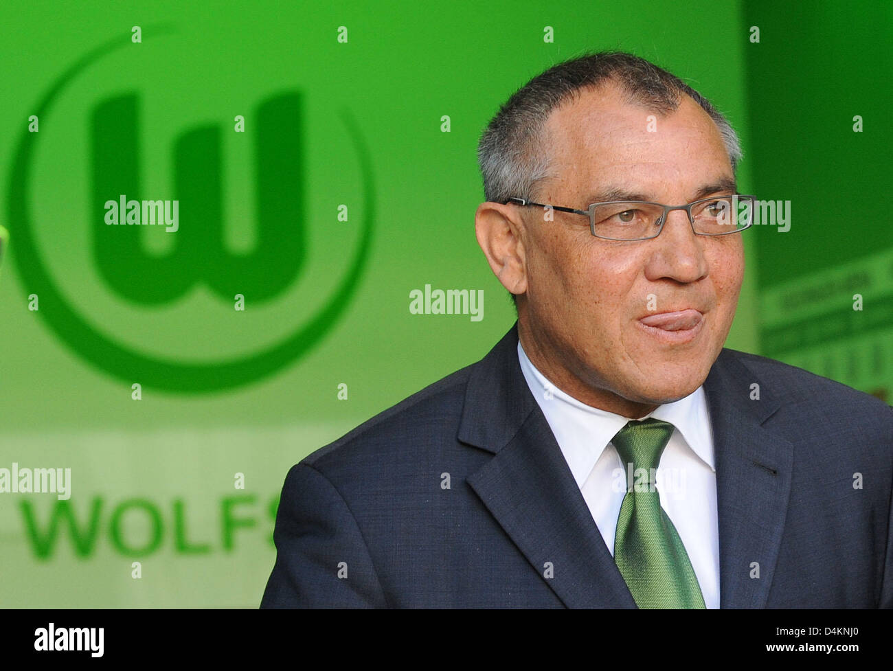 Wolfsburg?s head coach Felix Magath arrives in the stadium prior to the