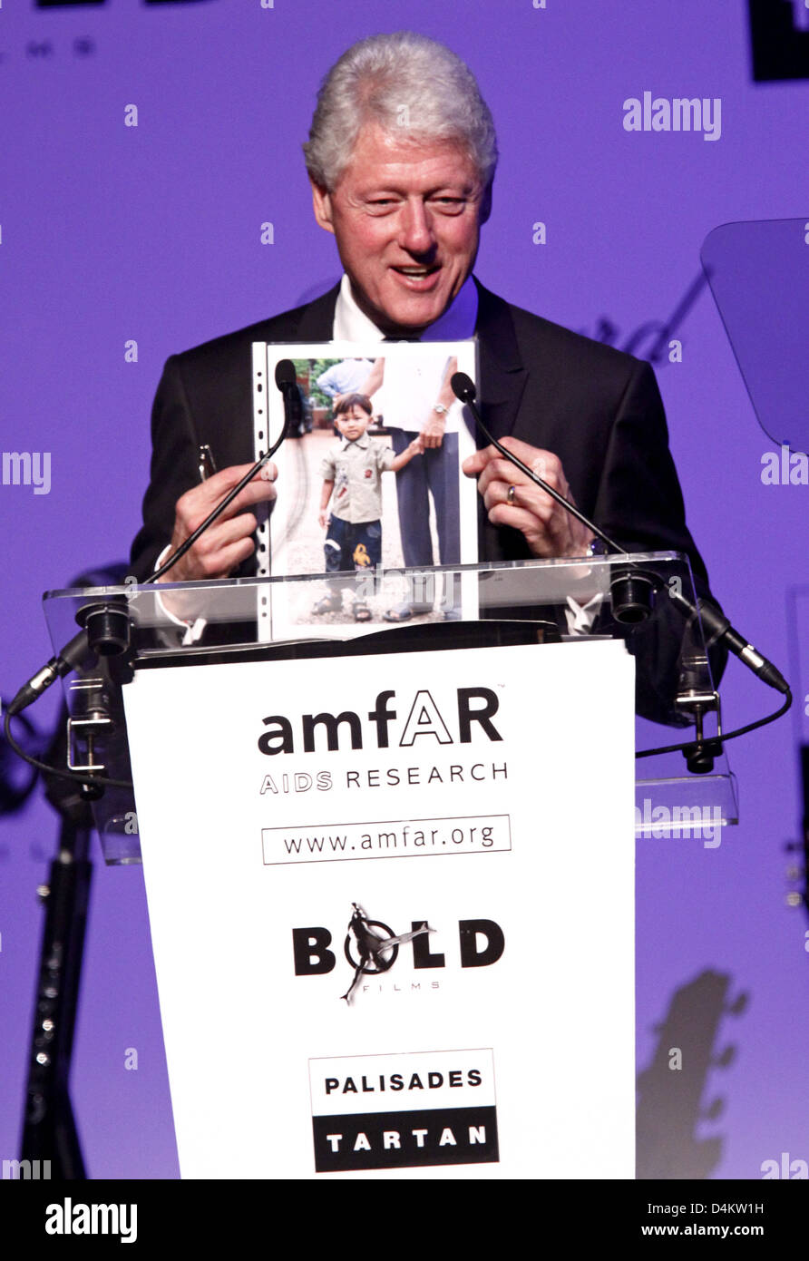 Former US President Bill Clinton speaks at the amfAR Cinema Against ...