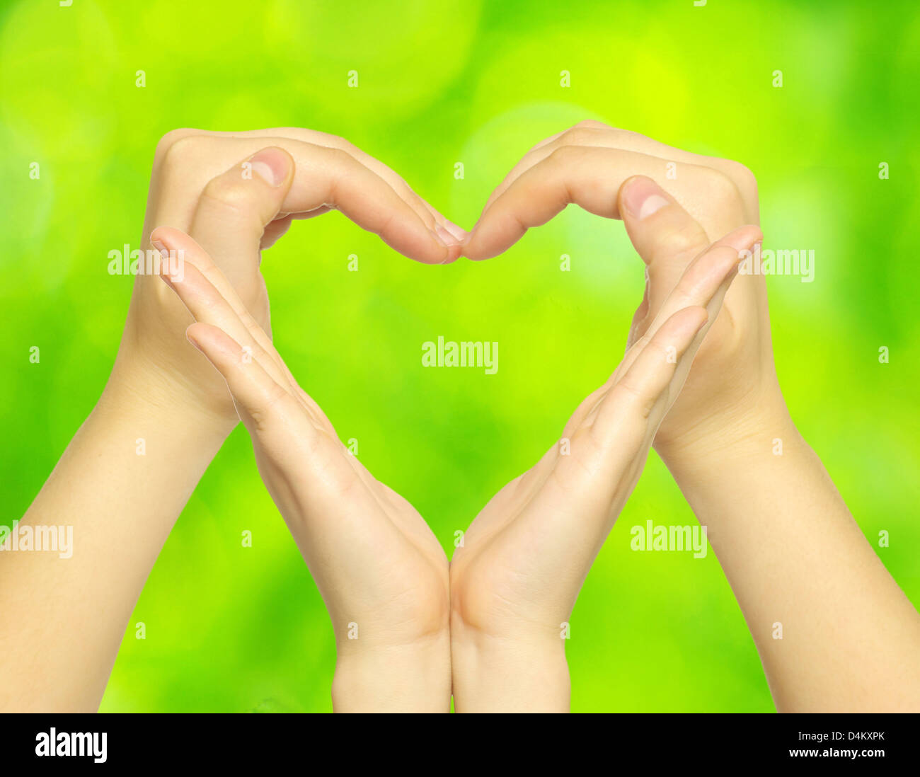 hands made in the form of heart Stock Photo Alamy