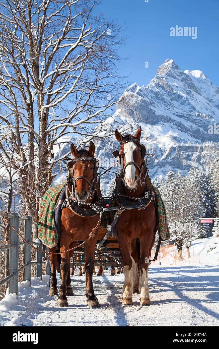 Winter in the swiss alps (Braunwald, Glarus, Switzerland Stock Photo ...
