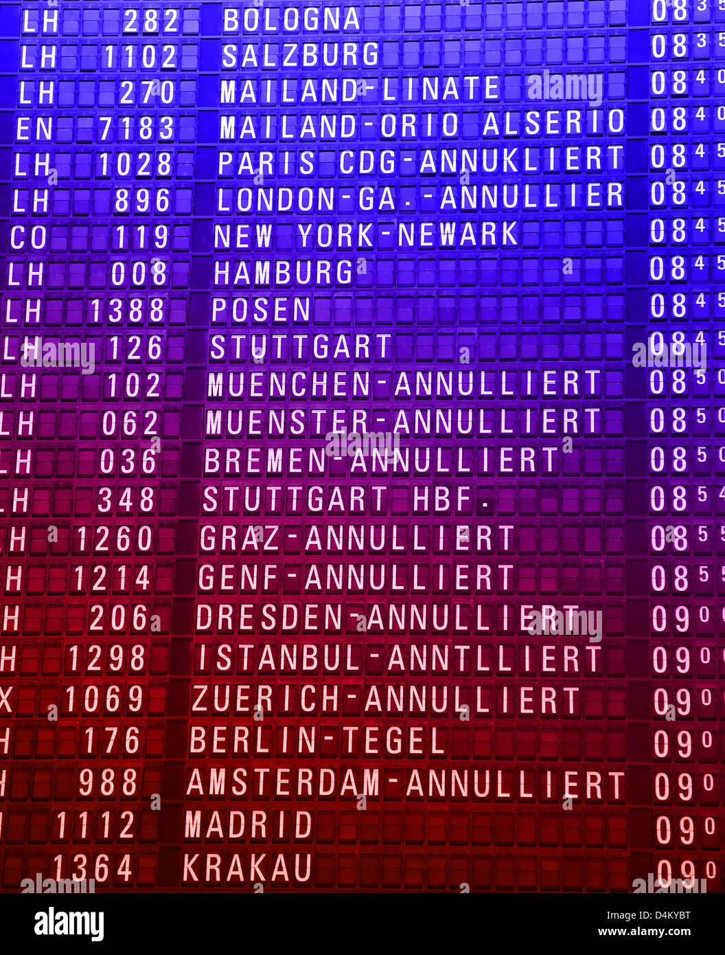 Timeboard in the modern airport Stock Photo