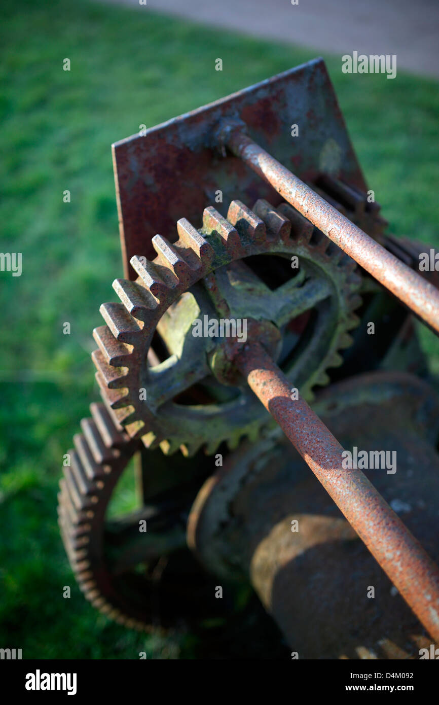 old winch gear Stock Photo Alamy