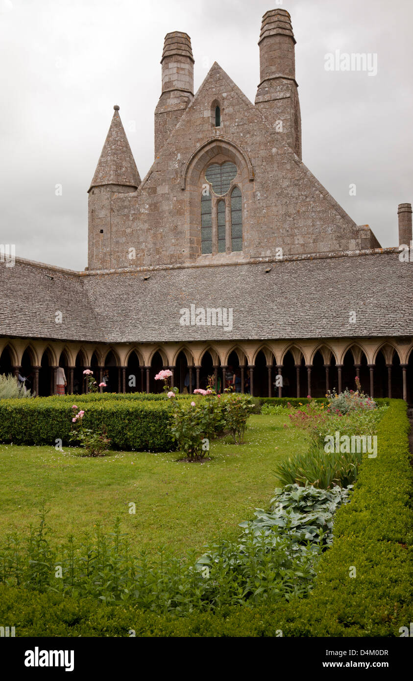 Mont Saint Michel Cloisters, Normandy, France Stock Photo