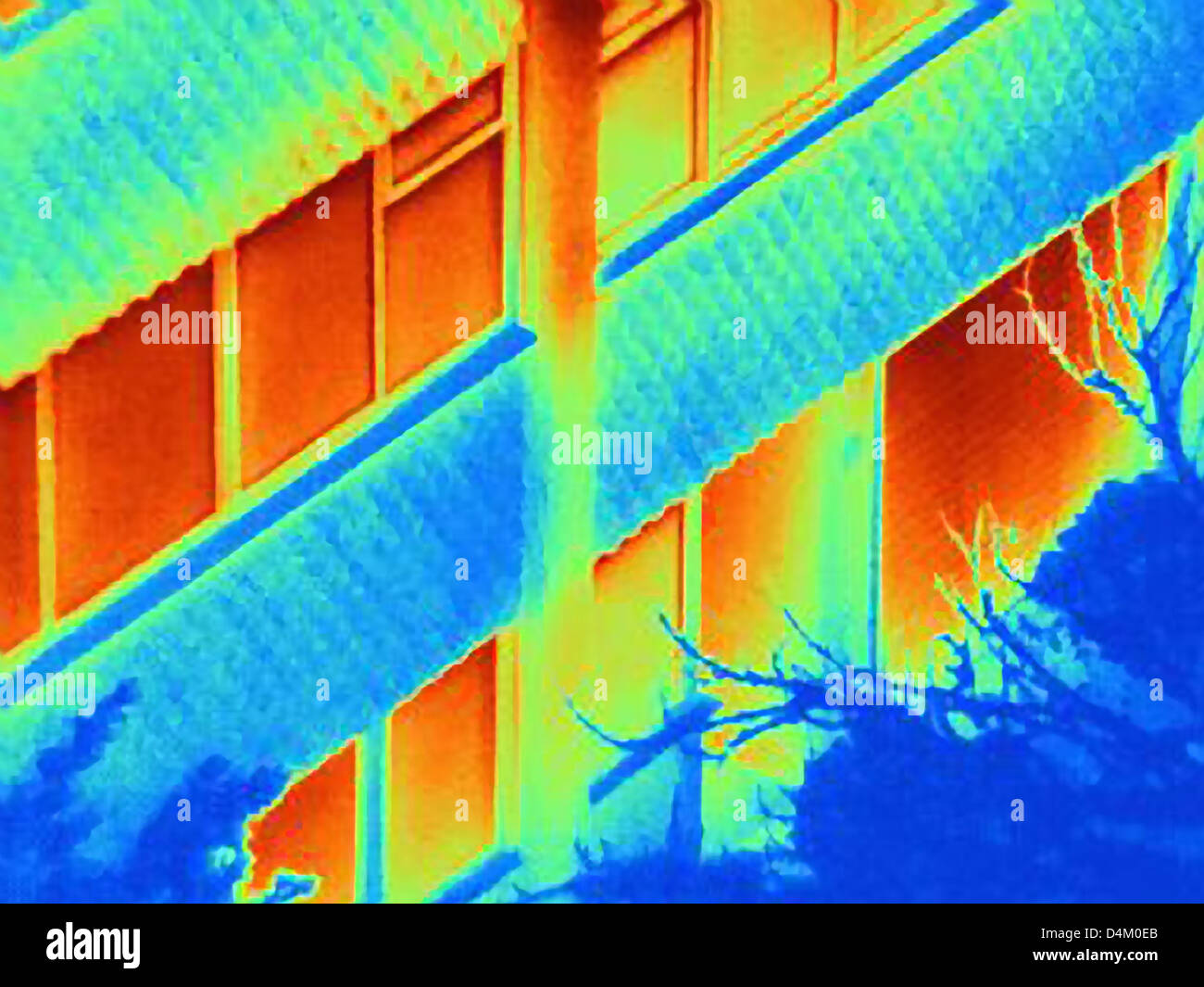 Thermal image of apartment building Stock Photo - Alamy