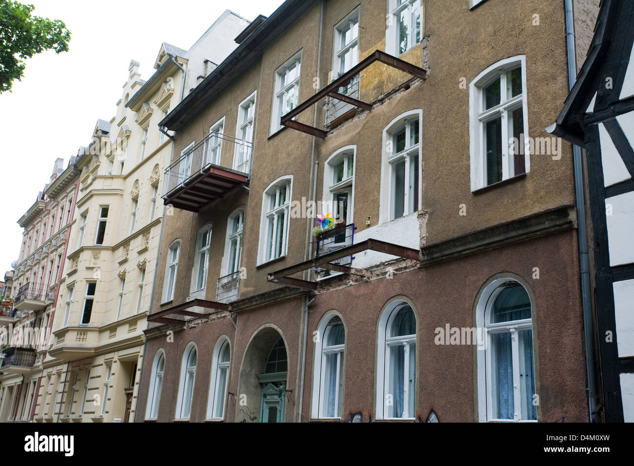 Brandenburg / Havel, Germany, house with balconies dismantled Stock