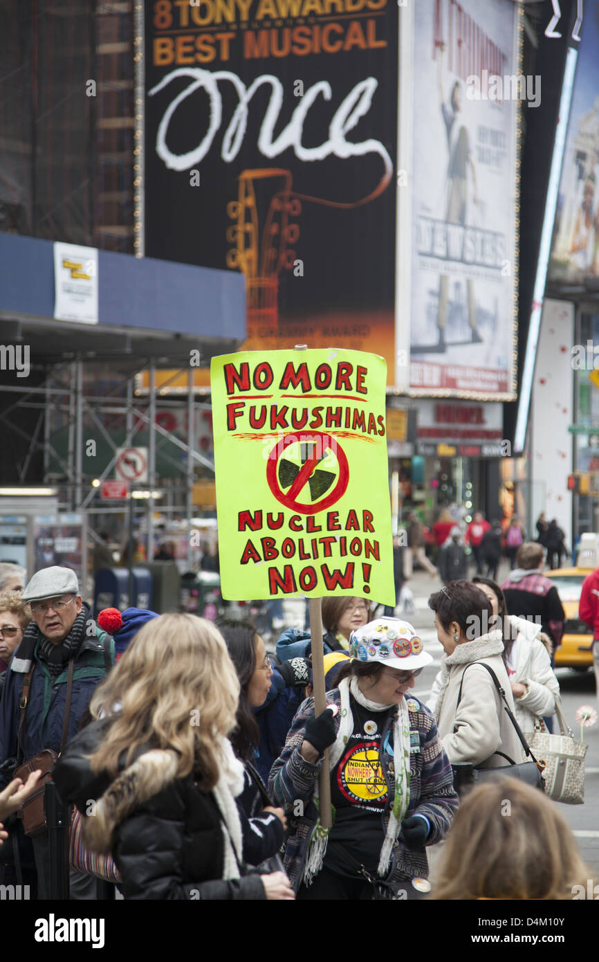 2nd anniversary commemoration march in NYC of the Nuclear disaster in Fukushima, Japan Stock Photo