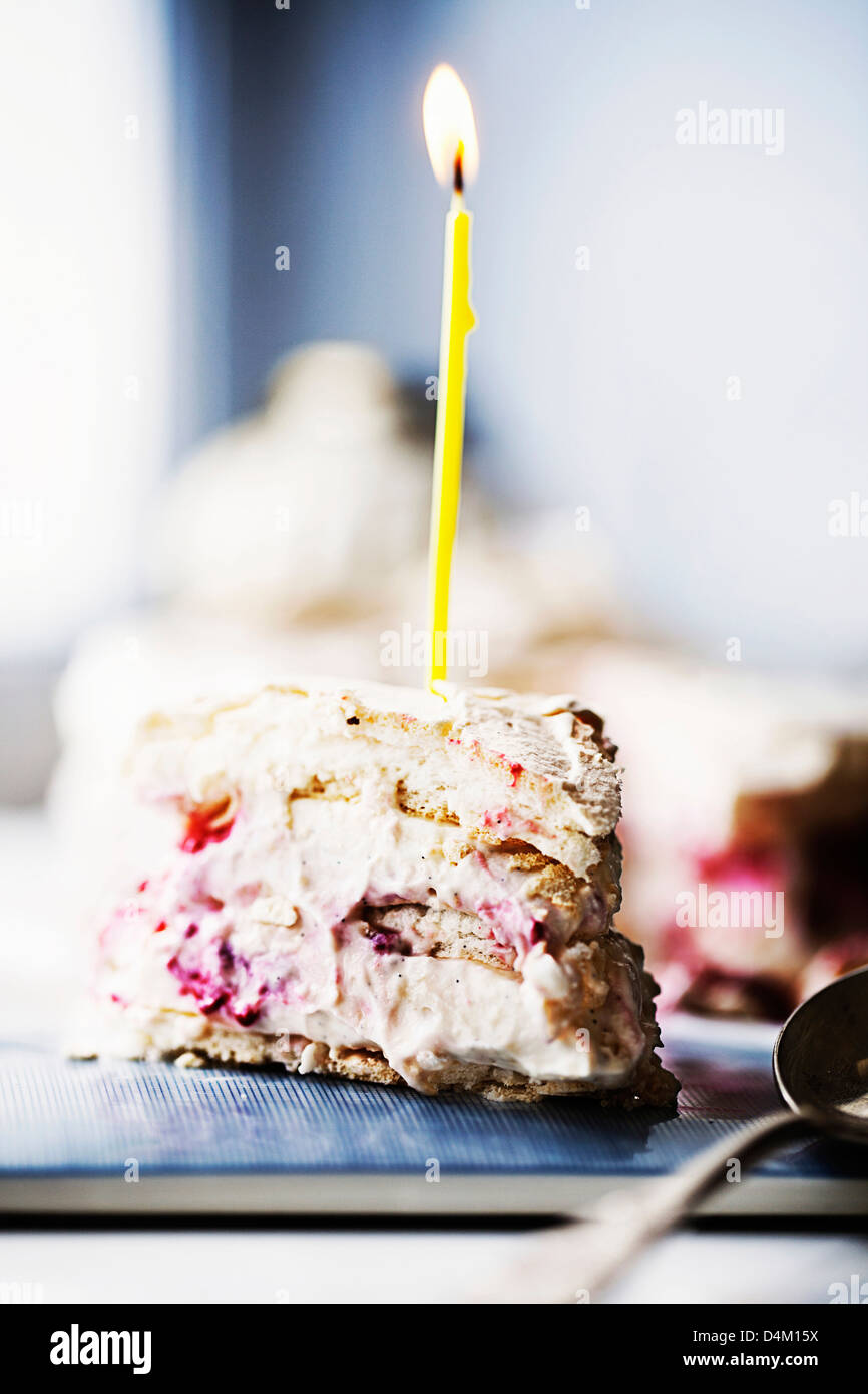 Birthday cake piece and candle hires stock photography and images Alamy