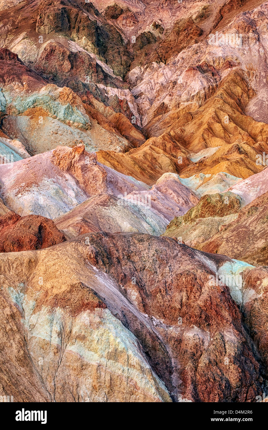 The oxidation of many metals created the Artist Palette in California's Death Valley National Park. Stock Photo
