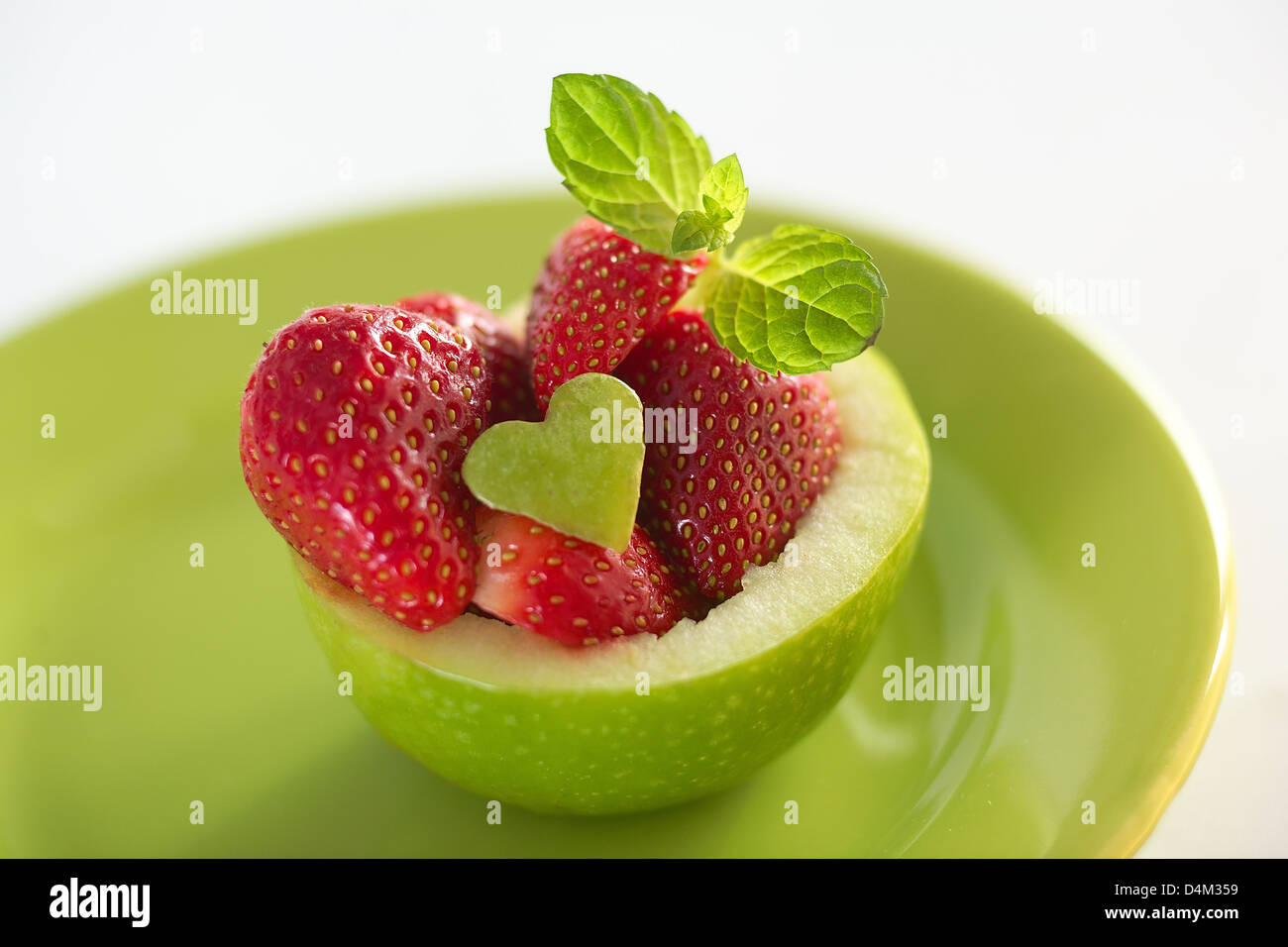 Strawberry Dessert With Apple Stock Photo - Alamy