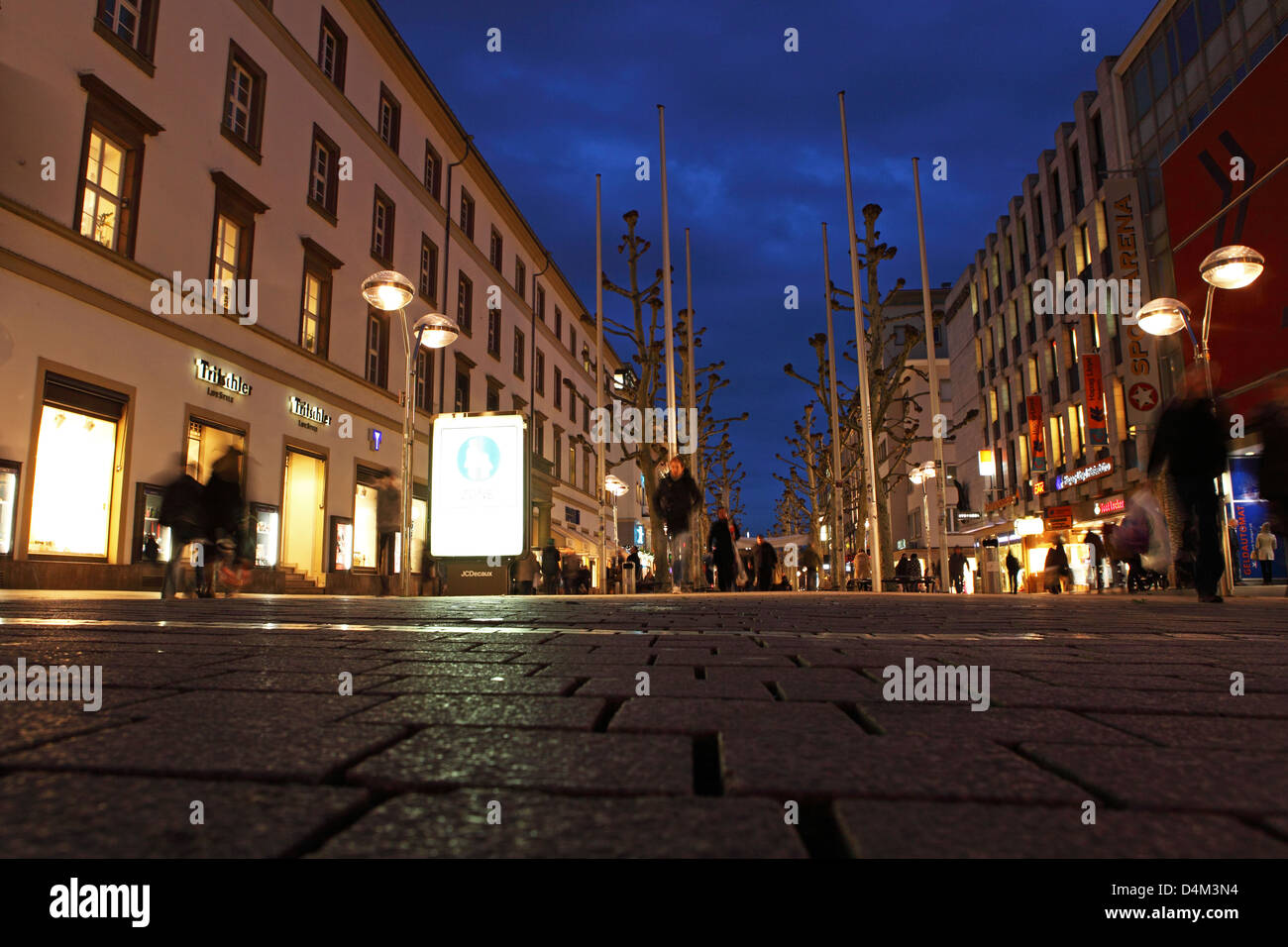 Evening at Koenigstrasse in Stuttgart, Germany Stock Photo - Alamy