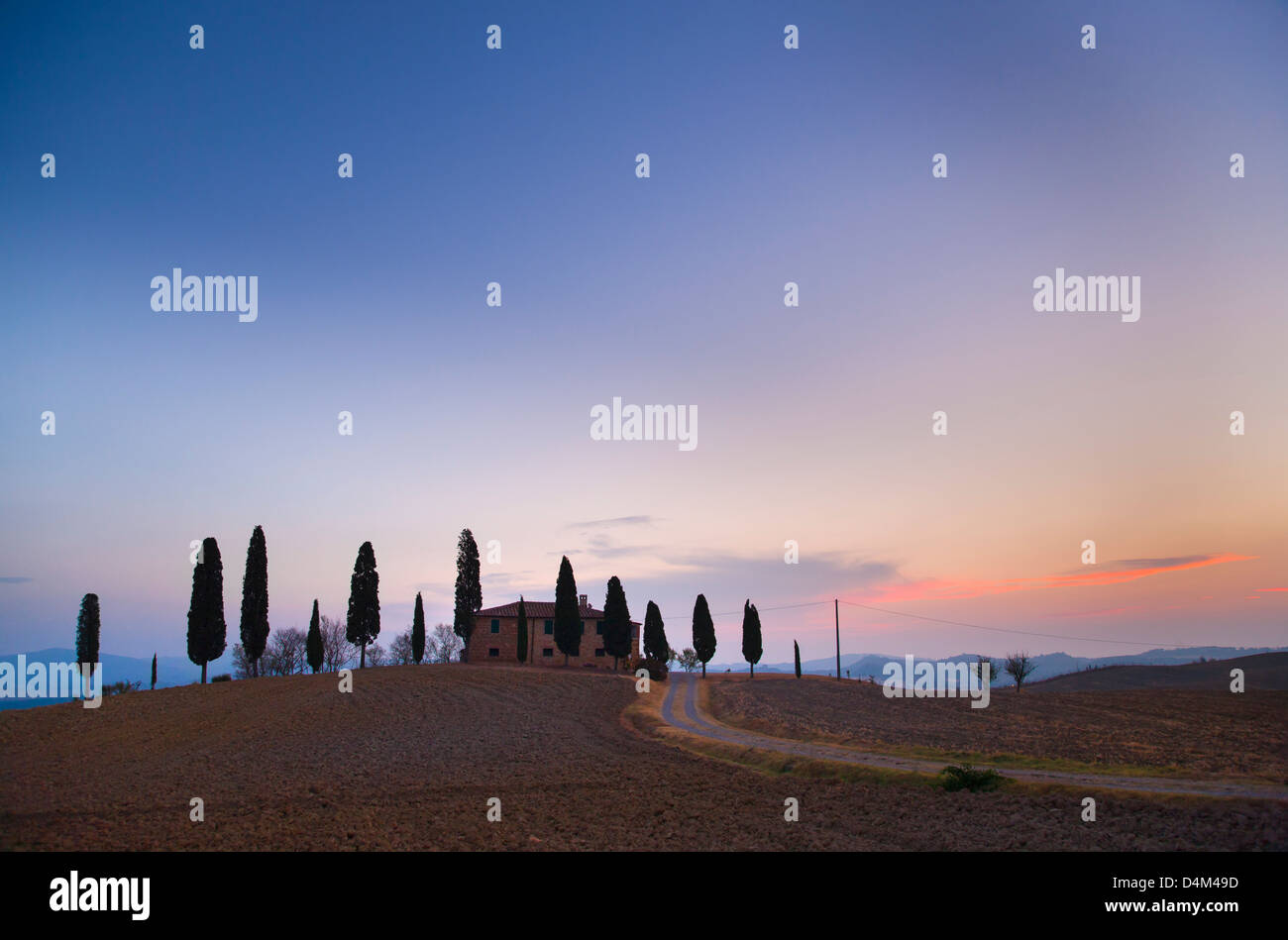 Cypress trees in silhouette hi-res stock photography and images - Alamy