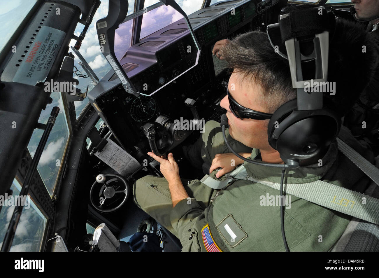 Coast Guard pilot prepares for landing in N.C Stock Photo Alamy