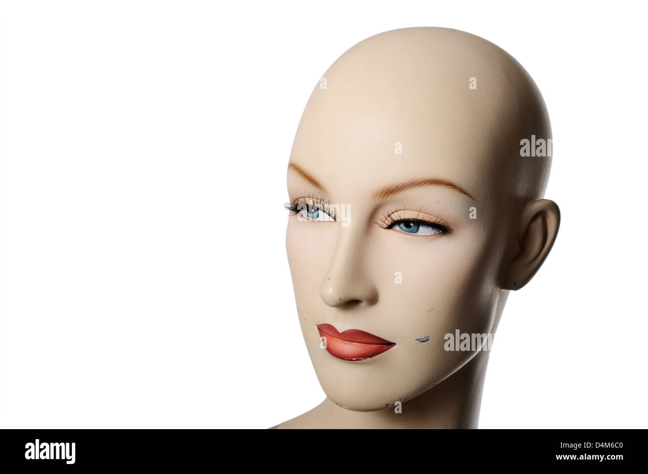 headshot of a female manneqin over white Stock Photo