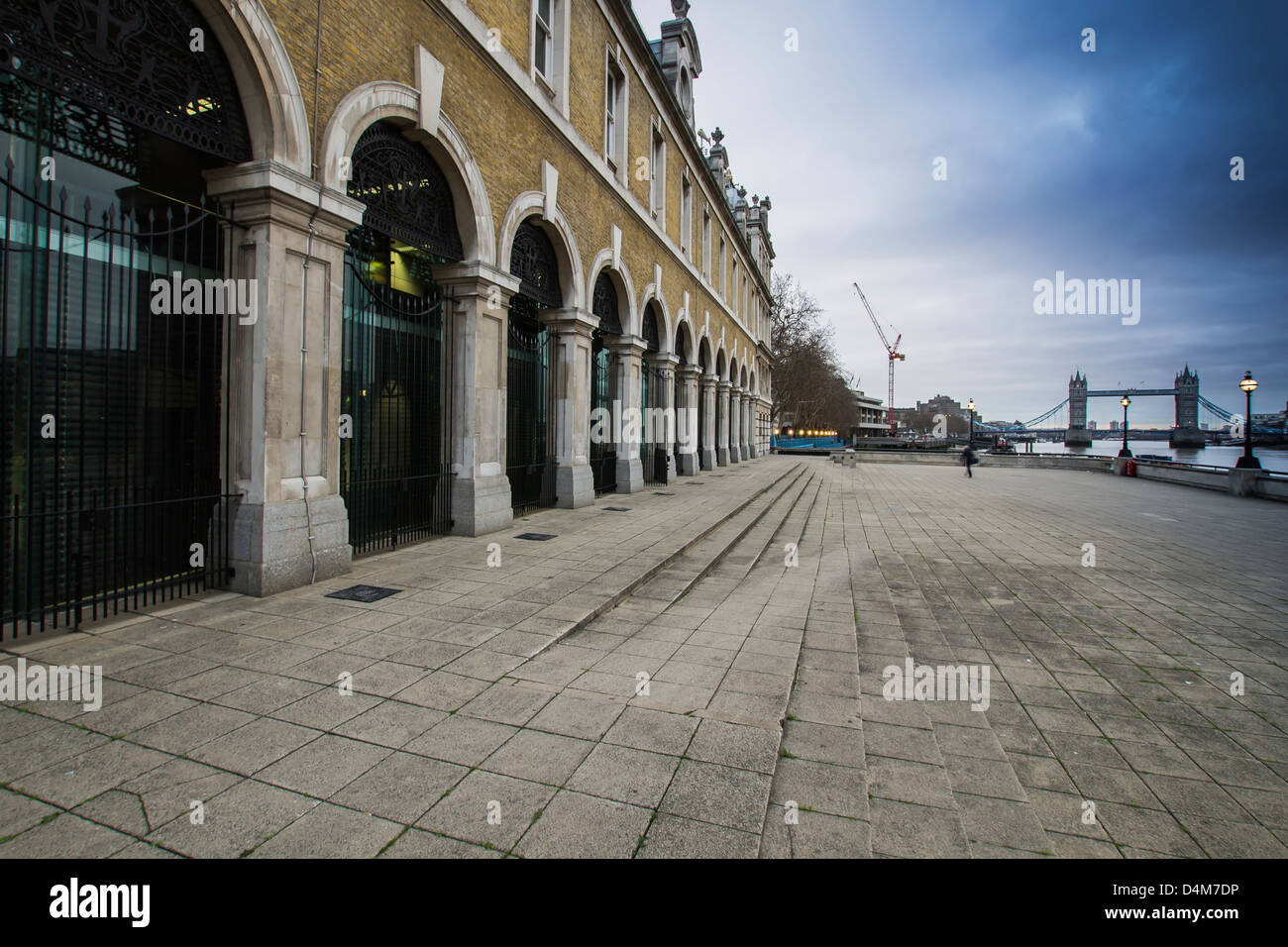 Old Billingsgate Fish Market London England with Tower Bridge in
