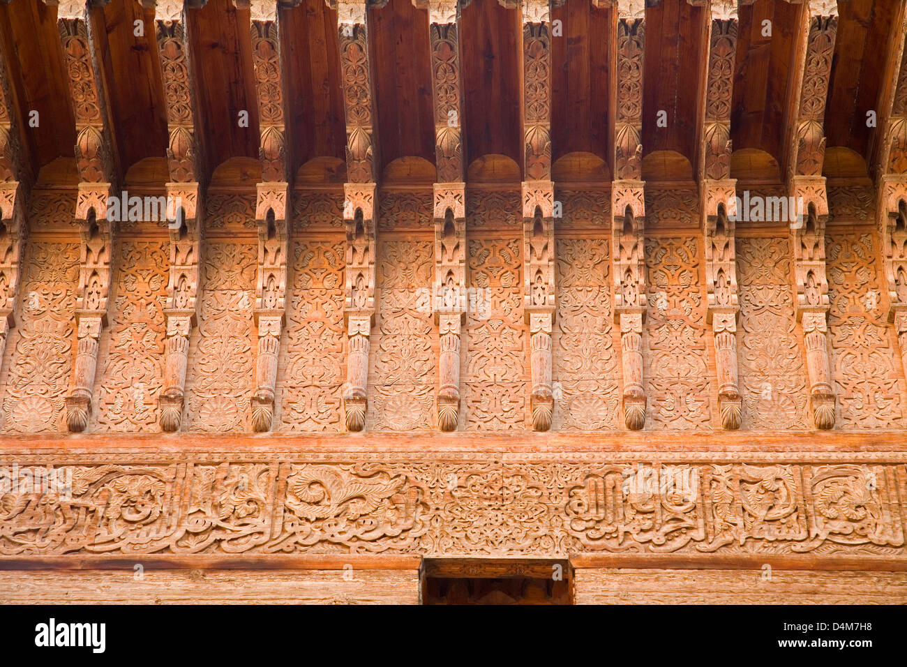 africa, morocco, marrakech, tombs of the saadiens, carving on wood Stock Photo