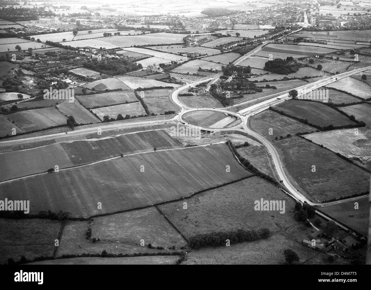 Aerial view of M5 motorway under construction at Lydiate Ash 19/7/1962