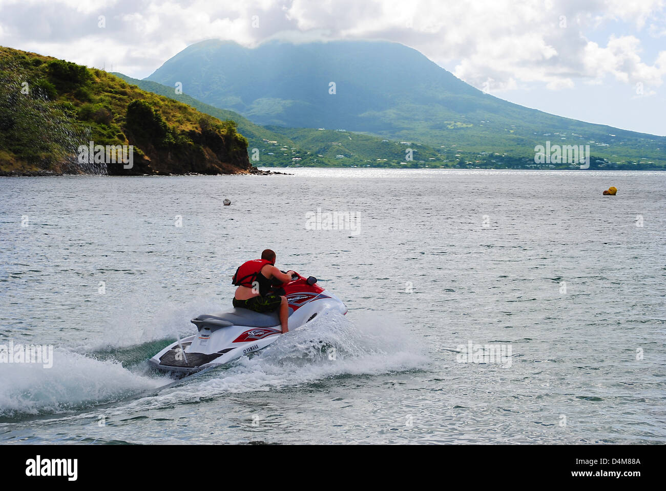 Jet Skiing in St Kitts Stock Photo