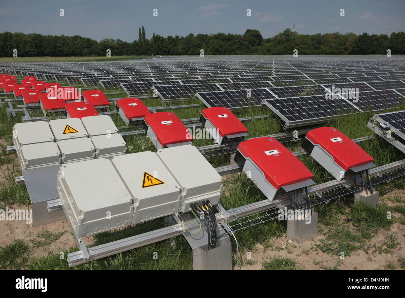 Dresden, Germany, photovoltaic system and voltage transformers Stock Photo