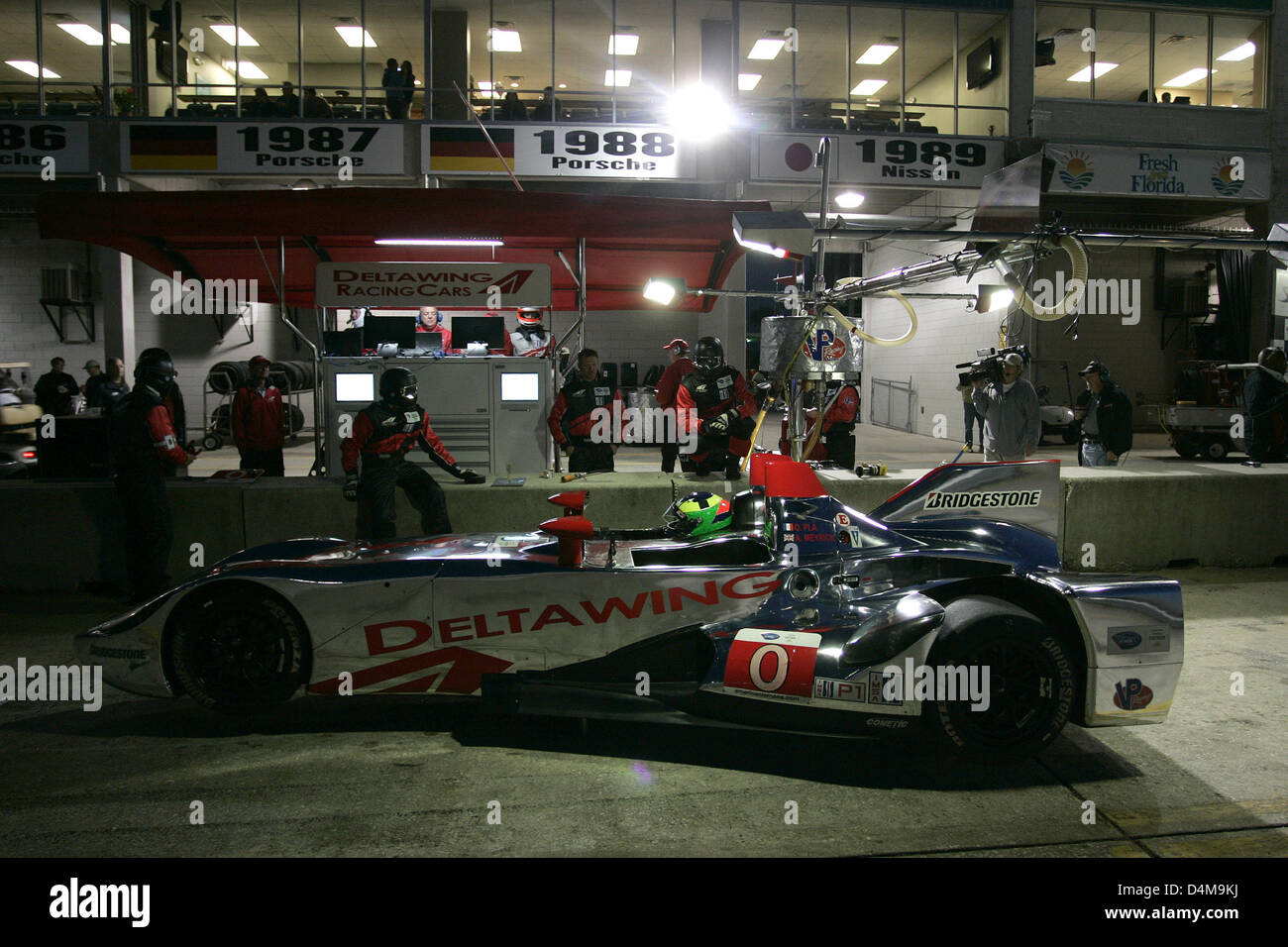 March 14, 2013 - Sebring, Florida, U.S - ALMS Round 1 Sebring 12 Hours,Sebring,FL, March 13-16 2013, ANDY MEYRICK, OLIVIER PLA, Deltawing LM12 Elan (Credit Image: © Ron Bijlsma/ZUMAPRESS.com) Stock Photo