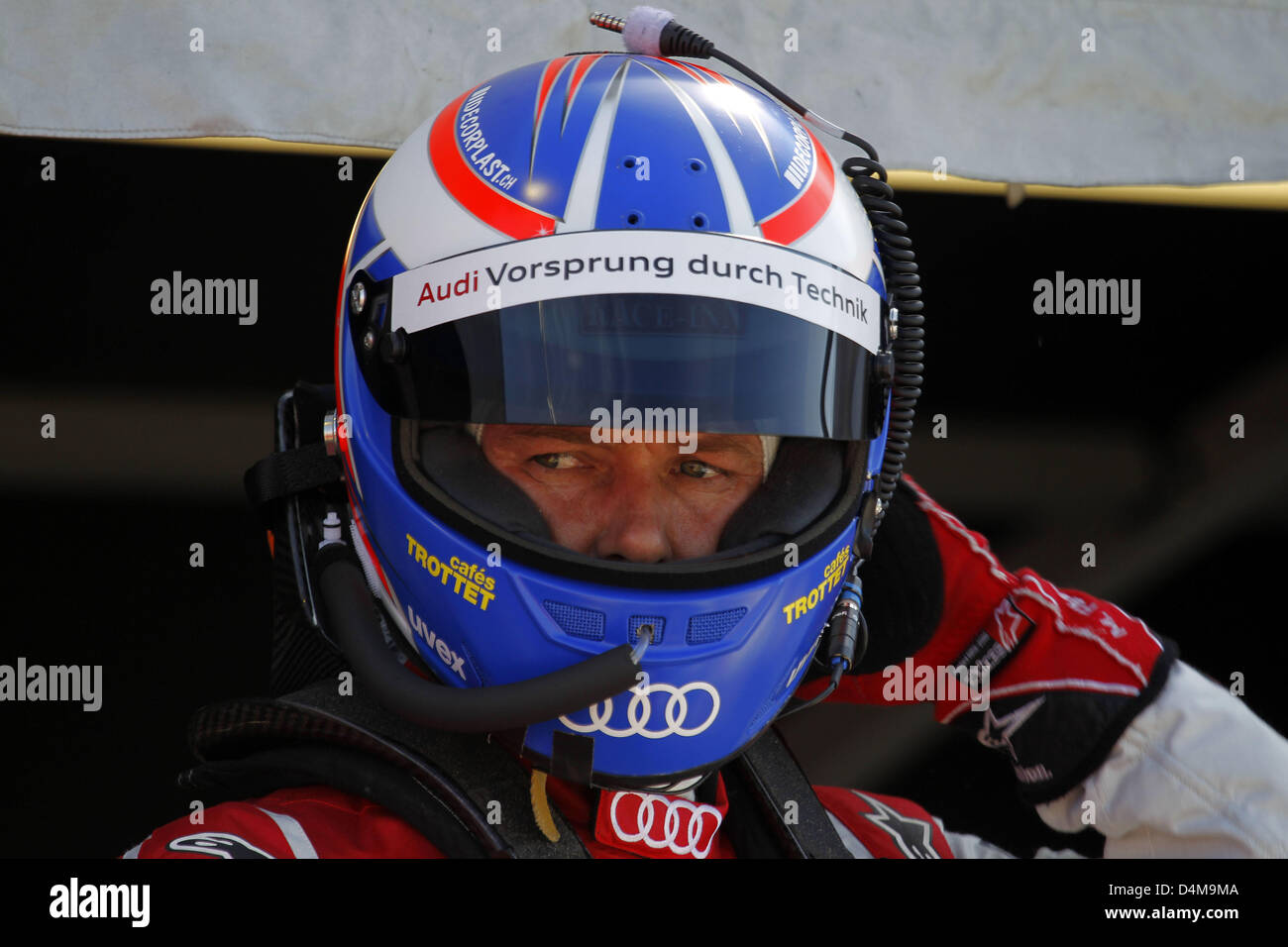 March 14, 2013 - Sebring, Florida, U.S - ALMS Round 1 Sebring 12 Hours,Sebring,FL, March 13-16 2013, BENOIT TRELUYER, Audi Sport Team Joest, Audi R18 e-tron quattro (Credit Image: © Ron Bijlsma/ZUMAPRESS.com) Stock Photo