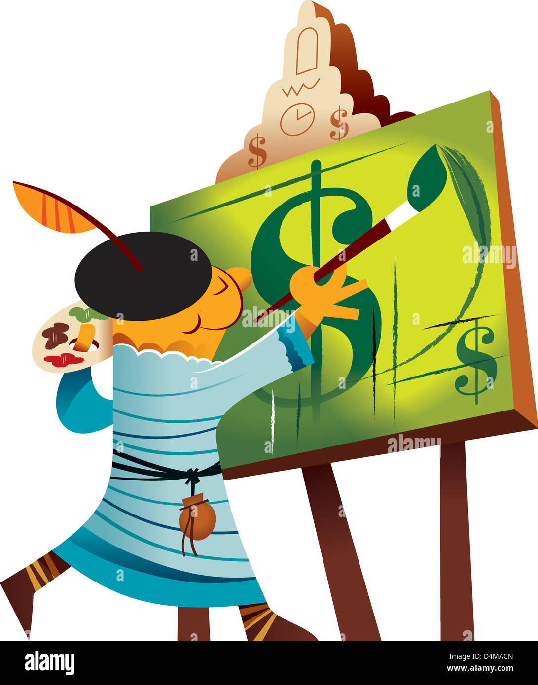 A person painting a dollar bill Stock Photo Alamy