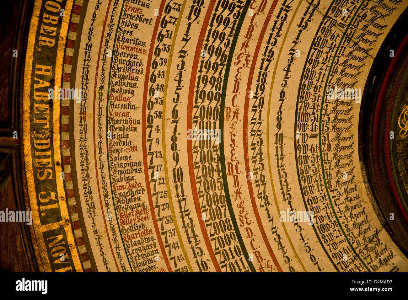 Rostock, Germany, dial the astronomical clock in the Marienkirche Stock