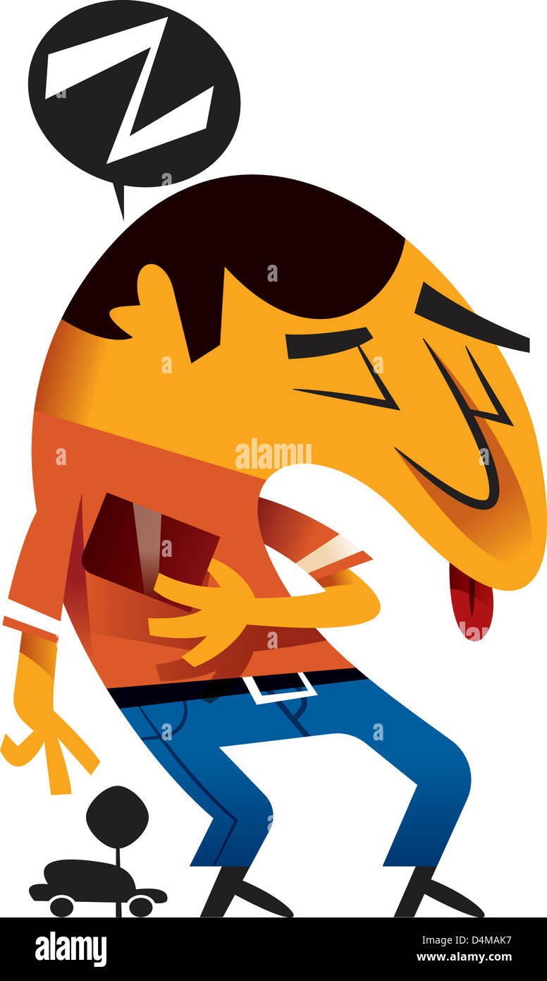 A man sleeping while standing up Stock Photo Alamy