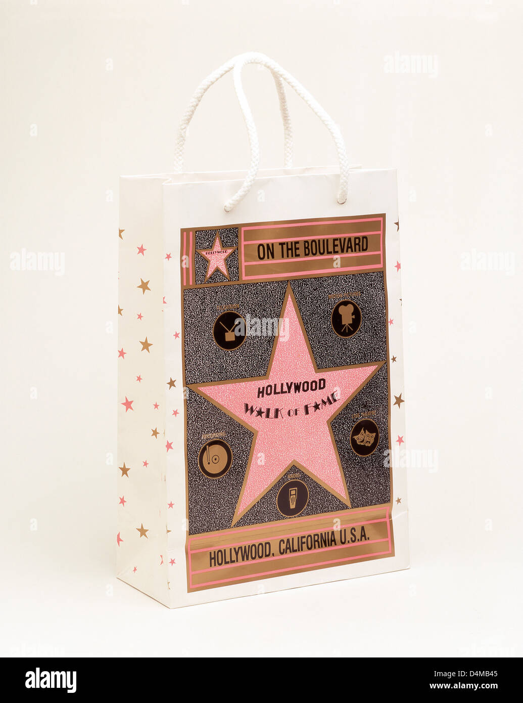 Souvenir Hollywood 'Walk of Fame' shopping bag, Hollywood, Los Angeles, California, United States of America Stock Photo