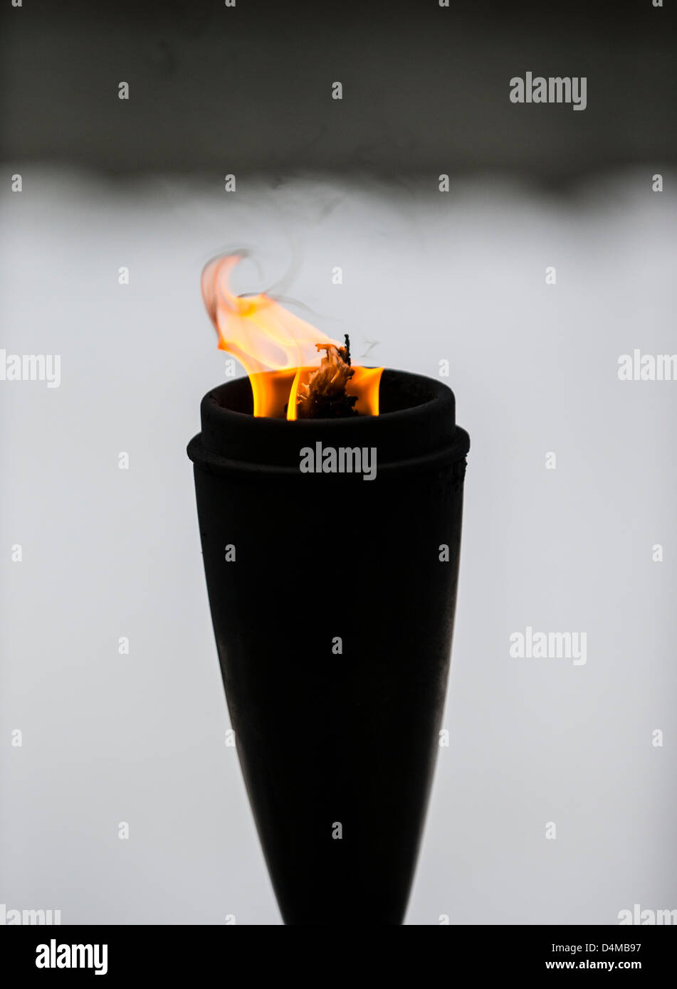 A wicked, oil-burning flaming torch or brand Stock Photo