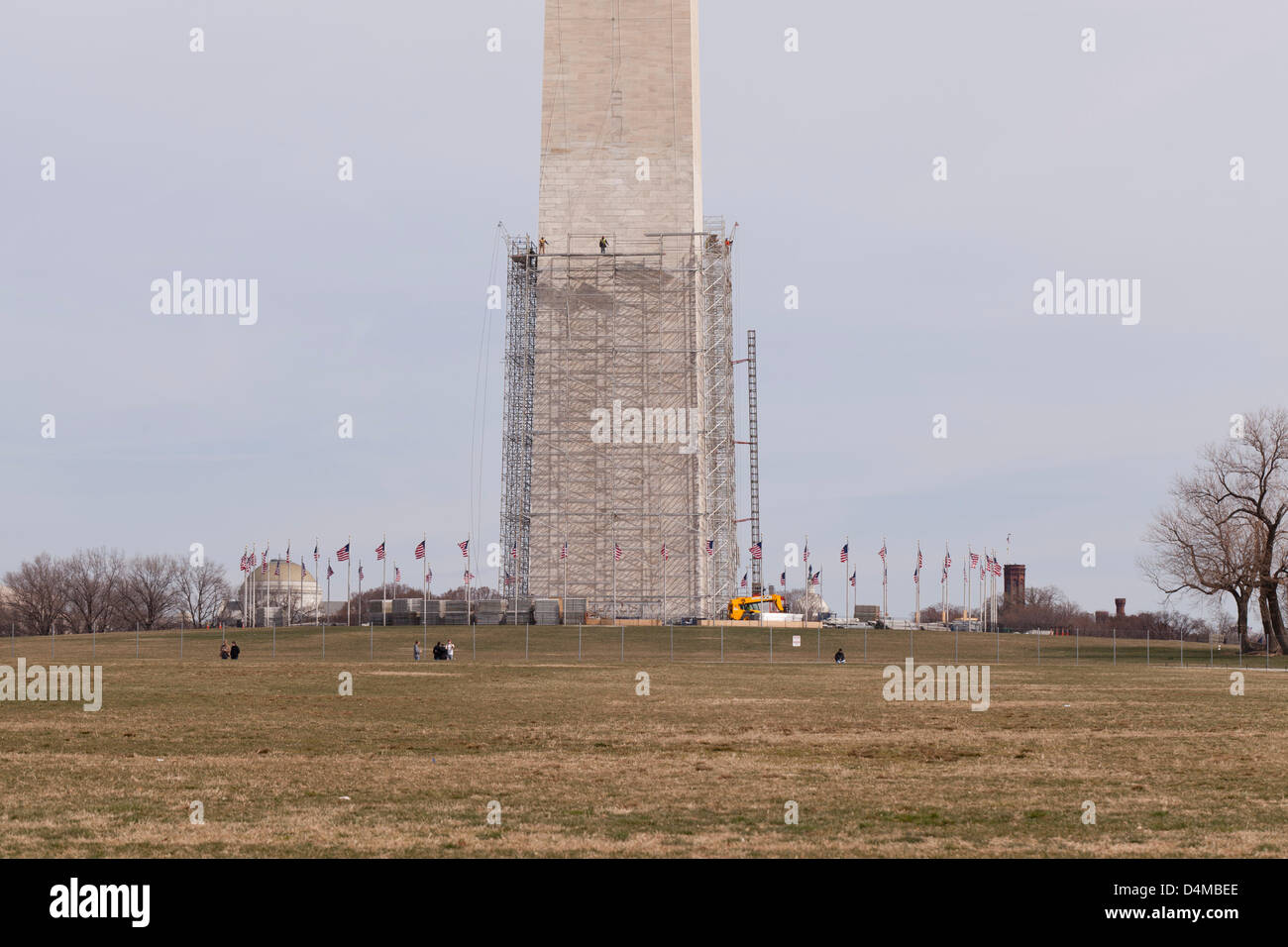 Scaffolding around the Washington Monument - Washington, DC USA Stock Photo