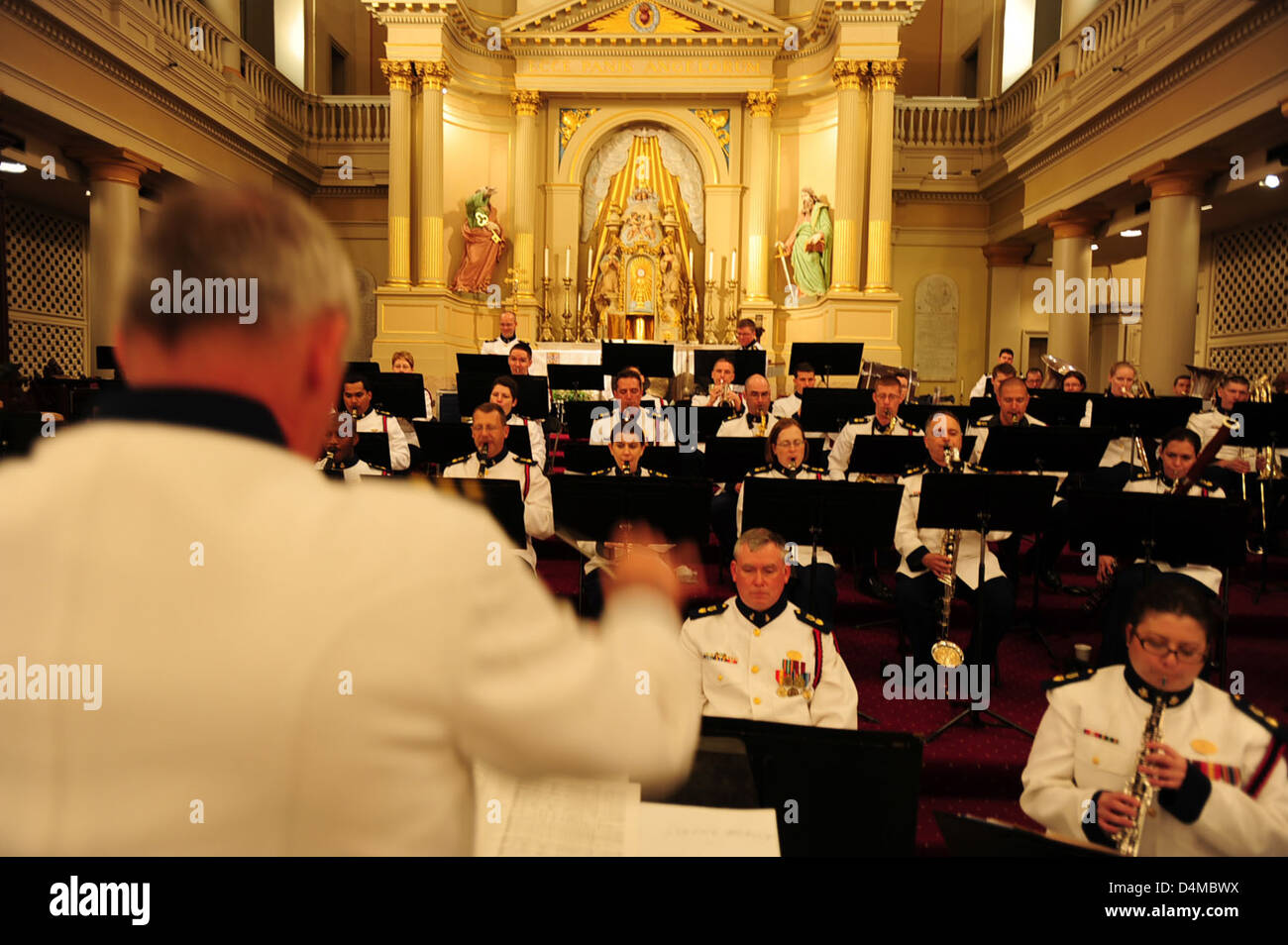 USCG Band performs at the Saint Louis Cathedral New Orleans Stock Photo