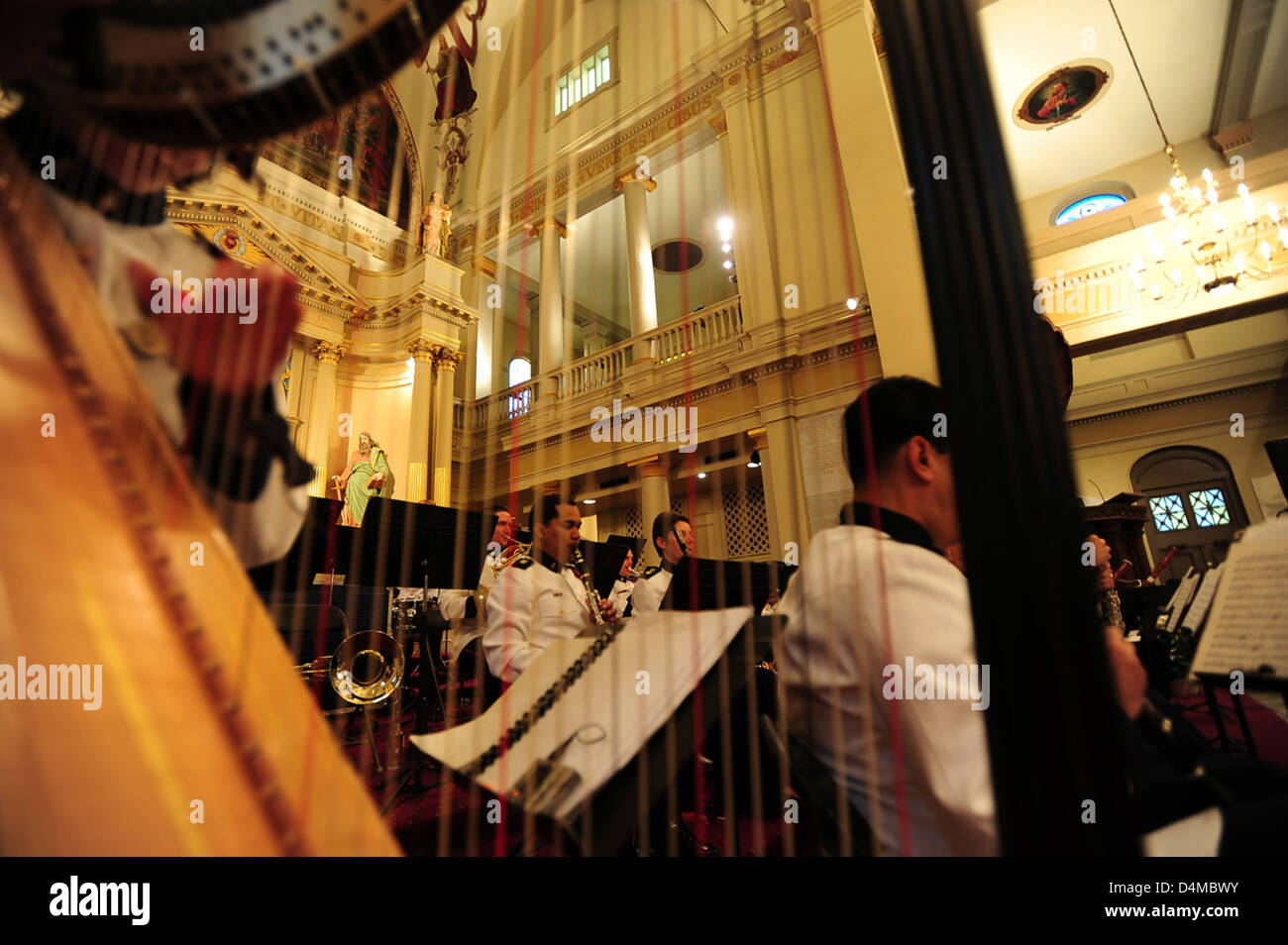 USCG Band performs at the Saint Louis Cathedral New Orleans Stock Photo