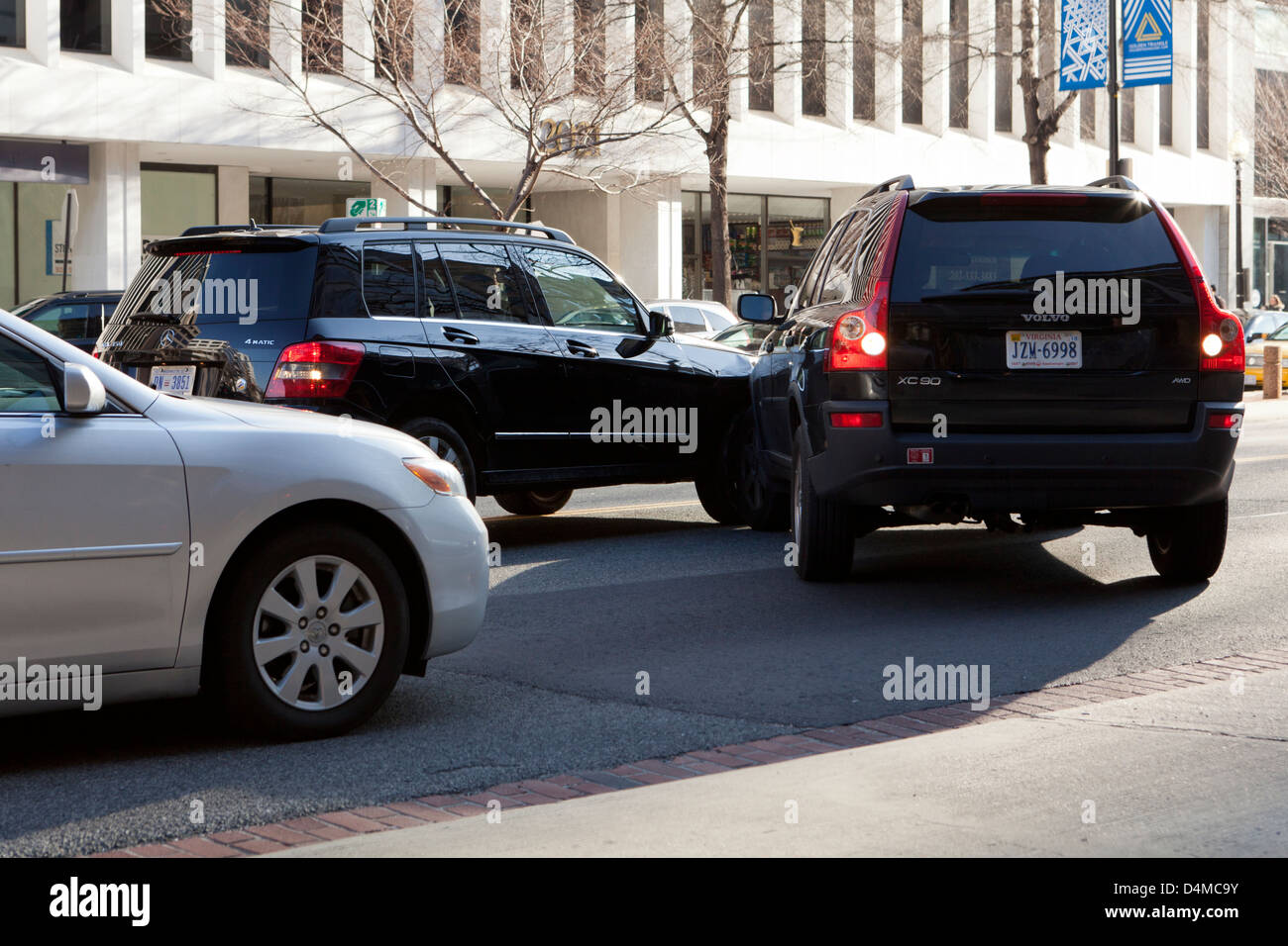 Fender bender car accident USA Stock Photo Alamy
