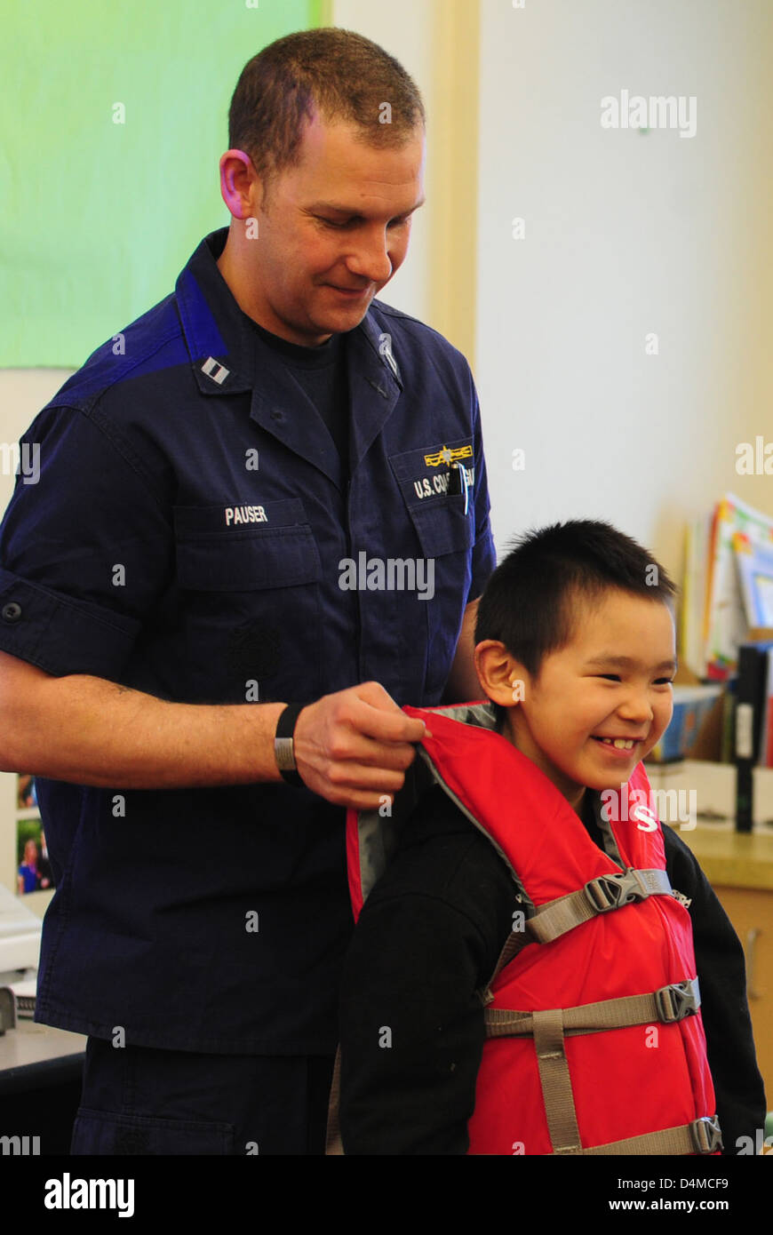 D17 personnel visit Savoonga school Stock Photo Alamy