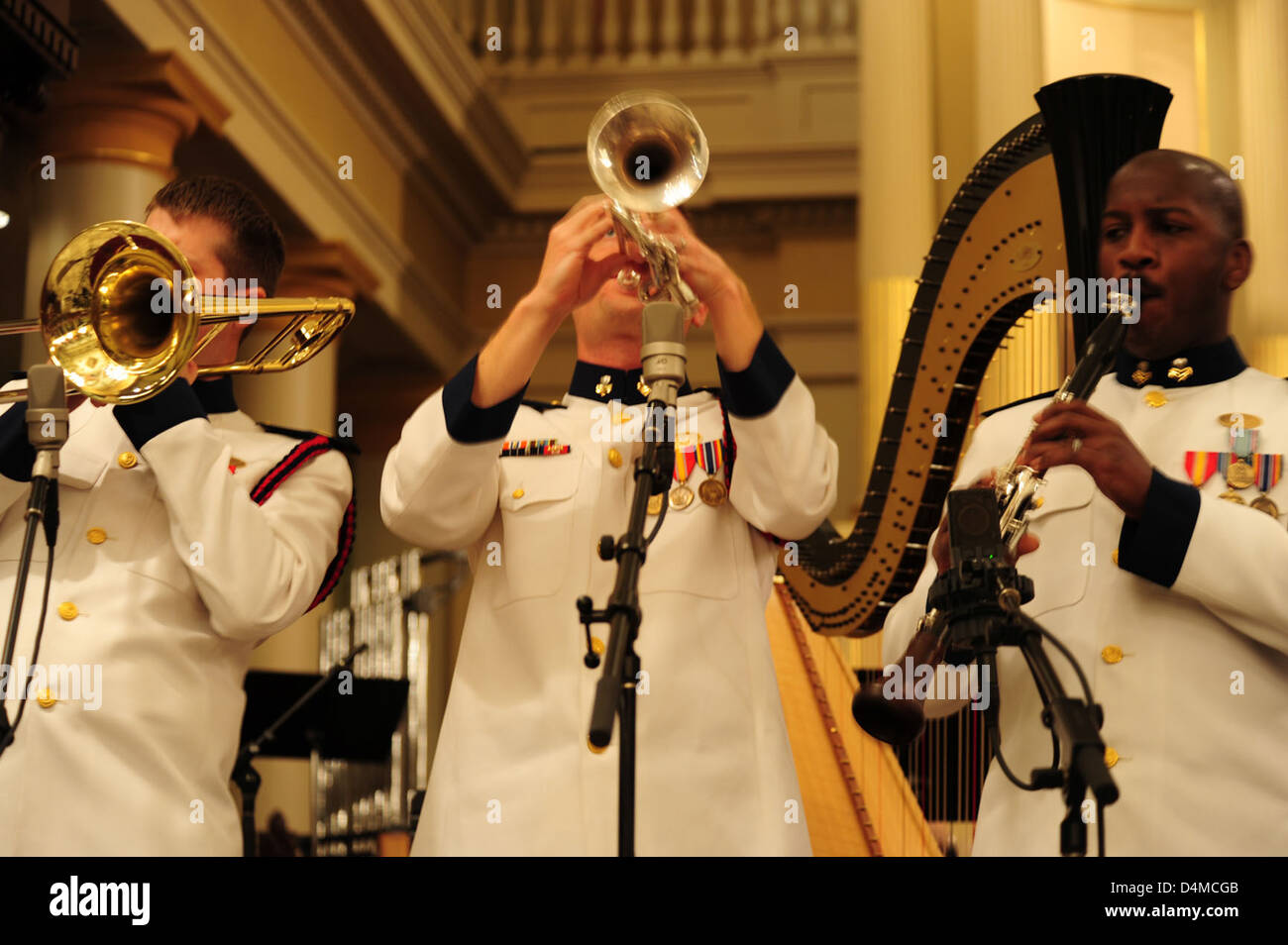USCG Band performs at the Saint Louis Cathedral New Orleans Stock Photo