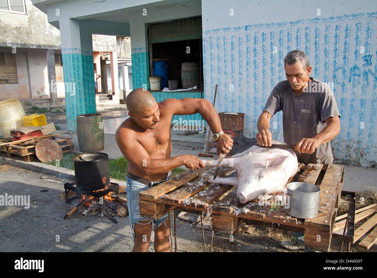 Havana, Cuba, private pig slaughtering in San Miguel Stock Photo