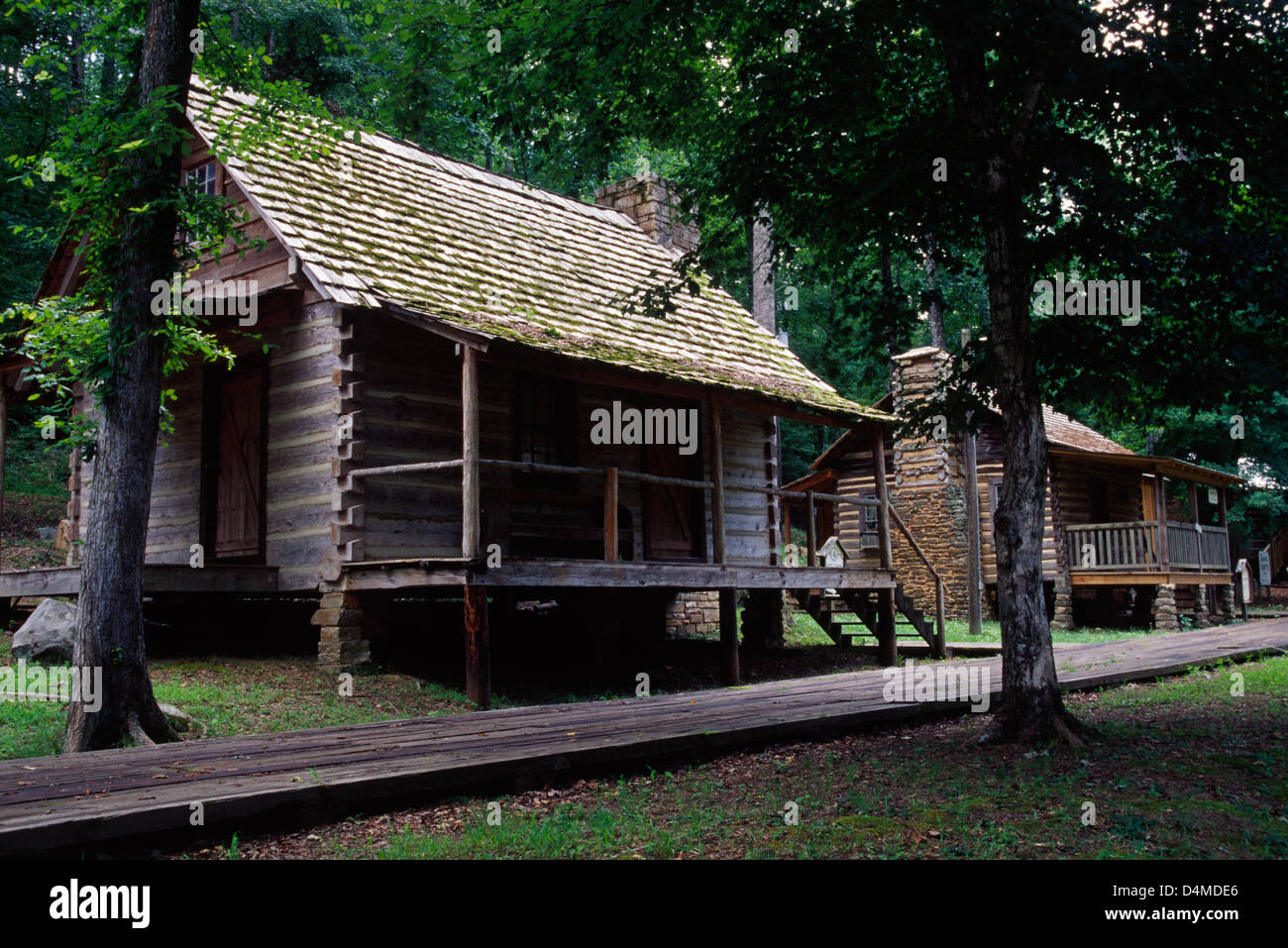 Craft Cabins, Tannehill Ironworks Historical State Park, Alabama Stock ...