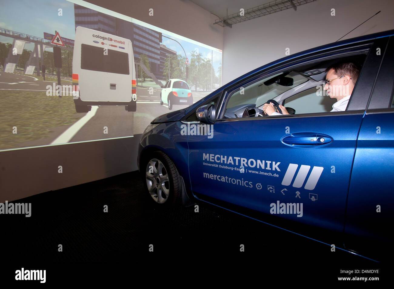 Duisburg, Germany, vehicle simulator for the development of electric cars Stock Photo