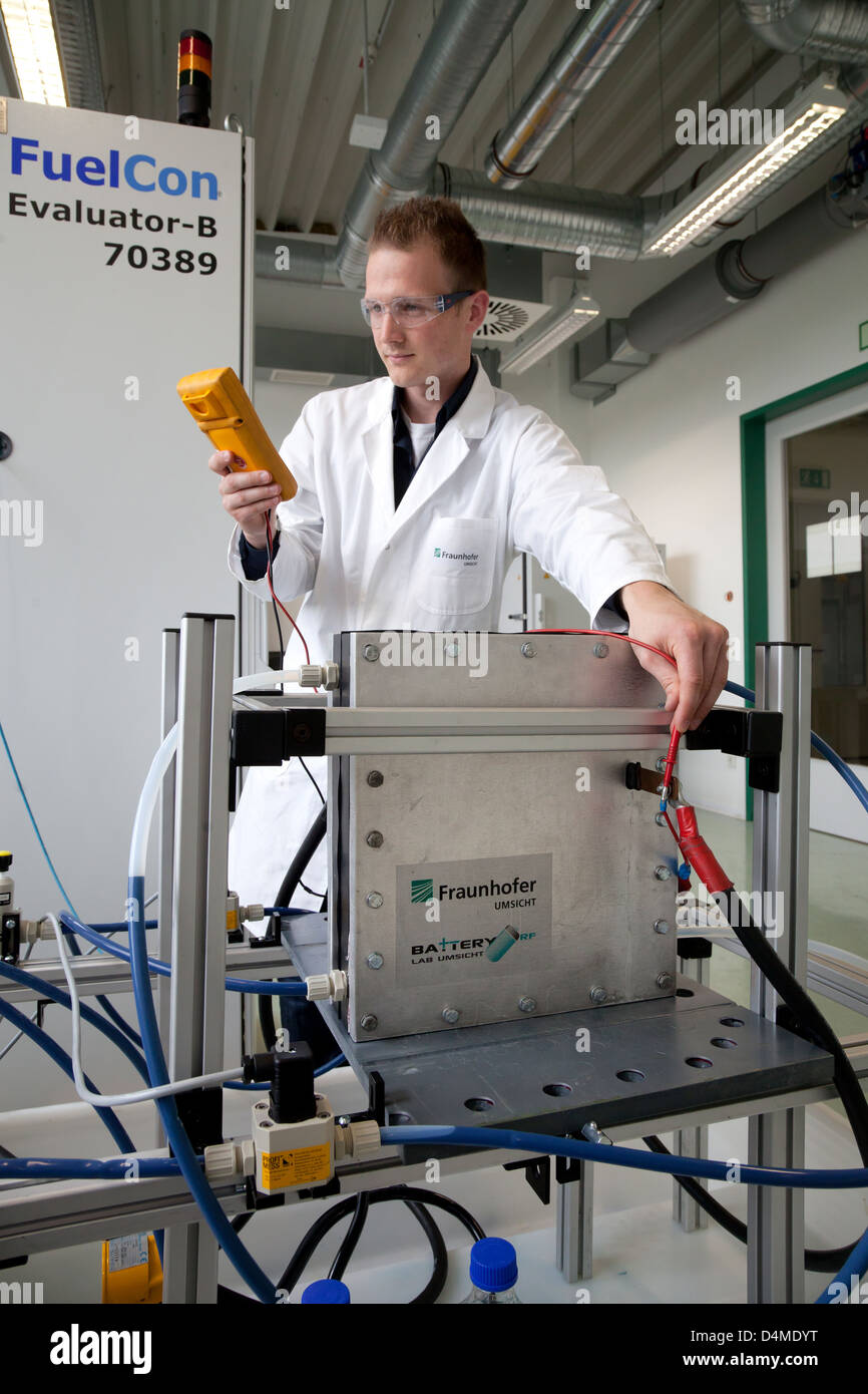 Oberhausen, Germany, redox flow battery test laboratory at Fraunhofer