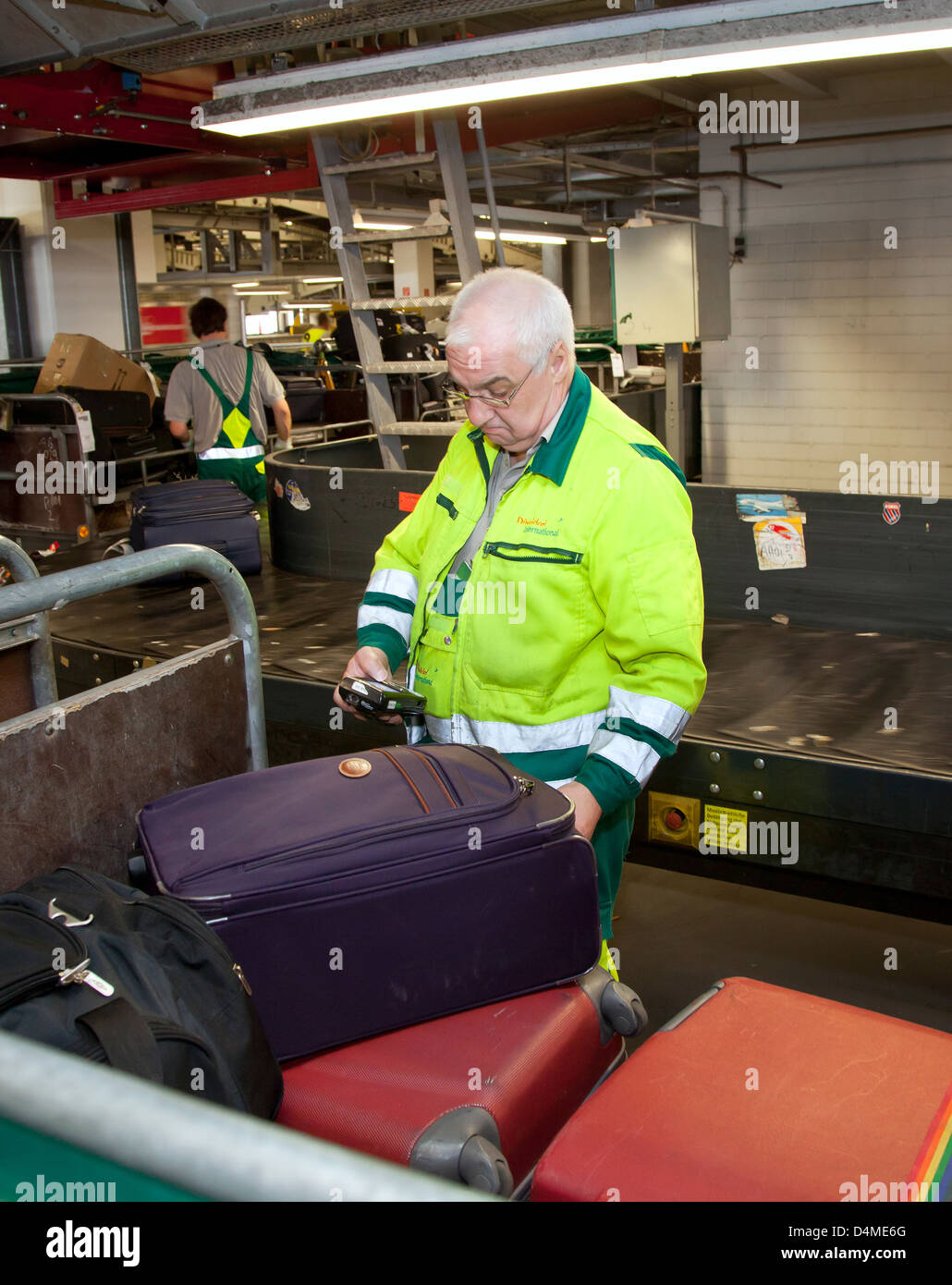 Duesseldorf, Germany, luggage sorting plant in Duesseldorf International Airport Stock Photo
